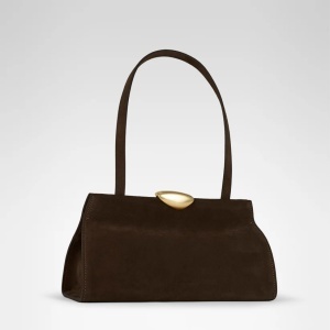 Geantă Noa soft dark chocolate suede