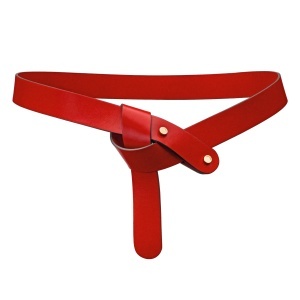 Centură piele Knot ruby red