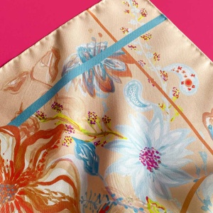 Eșarfă Romantic peachy beige floral - Img 6