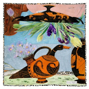 Eșarfă Vase with flowers