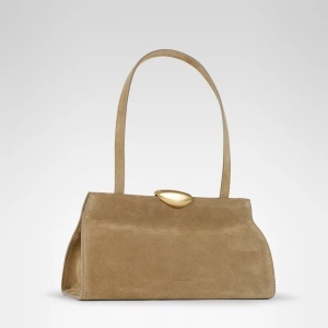 Geantă Noa soft beige suede