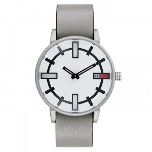 Ceas Victoria silver grey leather