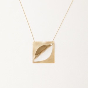 Colier Etala Folded square auriu - Img 2