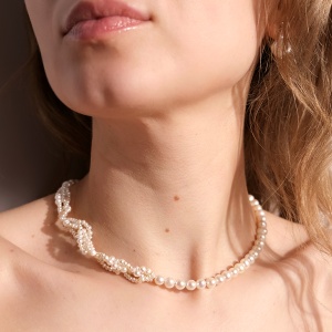 Colier Kyoto knotted pearl
