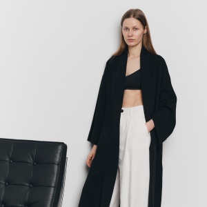 Cardigan lung Mera negru