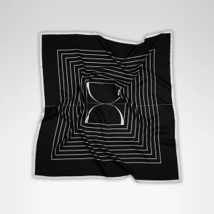 Eșarfă Monogram black & ivory