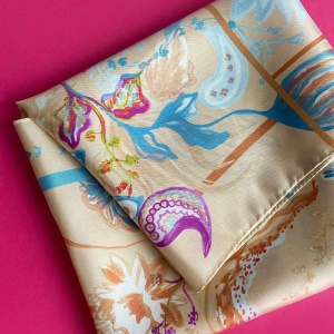 Eșarfă Romantic peachy beige floral - Img 4