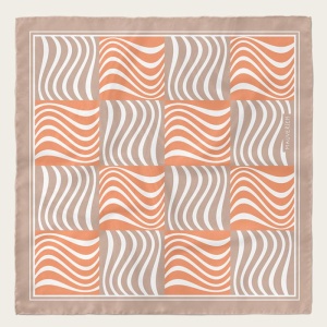 Eșarfă Wavy orange & light brown