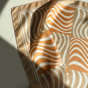 Eșarfă Wavy orange & light brown - Img 3