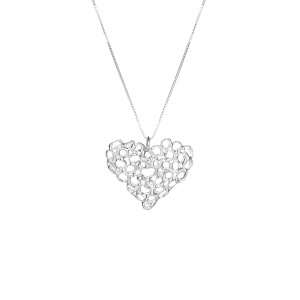 Colier Heartlace silver