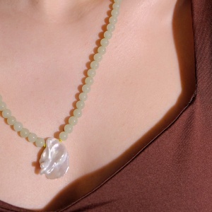 Colier Jade & keshi pearl - Img 2