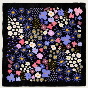 Eșarfă Secret garden black floral