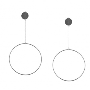Cercei Oversized Circle argintii - Img 2