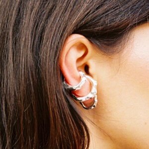 Cuff earing Organic argintiu - Img 2
