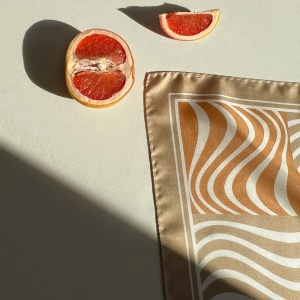 Eșarfă Wavy orange & light brown - Img 4