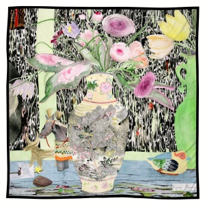 Eșarfă Vase with flowers III