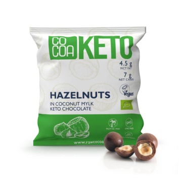 Alune ECO invelite in ciocolata cu cocos (fara zahar, keto, fara gluten) 70g - COCOA KETO