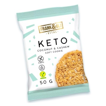Biscuit moale cu cocos si caju (fara zaharm fara gluten, keto) 50g - Frank & Oli