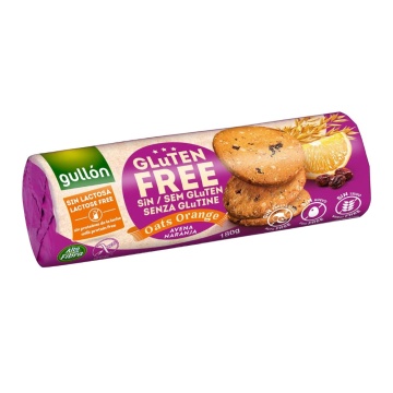 Biscuiti digestivi cu Ovaz, Portocale si Stafide (fara gluten, vegan) 180g - Gullon