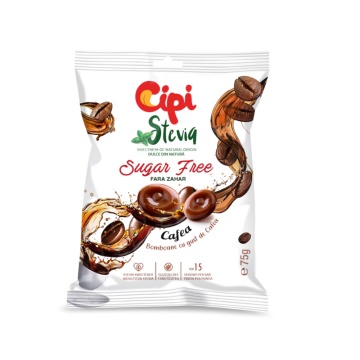 Bomboane cu Cafea si Stevia (fara gluten, fara zahar) 75g - Cipi
