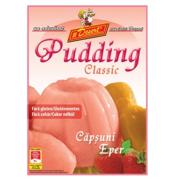 Budinca cu aroma de capsuni (fara zahar, fara gluten) 42g - Desert