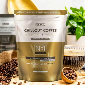 Cafea Instant Chillout Reishi & Ashwagandha (French Vanilla) (fara zahar, keto, low carb, vegan, fara gluten) 250g - BE KETO - Img 2