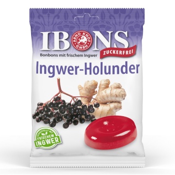 Dropsuri cu ghimbir si soc (fara zahar, gluten, latoza, vegan)75g - Ibons