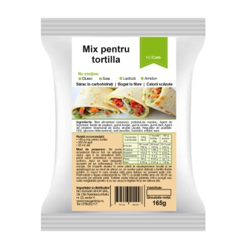 Mix pentru tortilla / lipii (fără Carbohidrați, fără Gluten, Keto) 165g - NoCarb