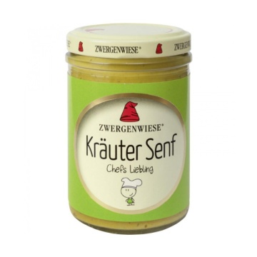 Mustar Eco cu verdeturi de Provence (fara zahar, fara gluten, fara lactoza, vegan) 160g - Zwergenwiese