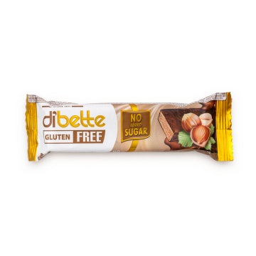 Napolitana glazurata cu alune, Eritritol si Stevia (fara zahar, fara gluten) 26g - Dibette