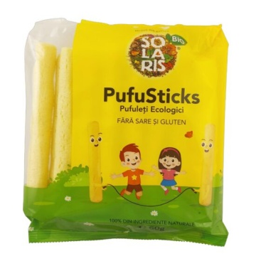 Pufuleti ECO "PUFUSTICKS" (fara zahar, fara sare, fara gluten) 60gr SOLARIS