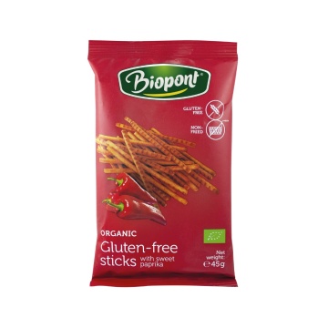 Sticksuri BIO cu paprika (fara gluten, vegane) 45g - Biopont
