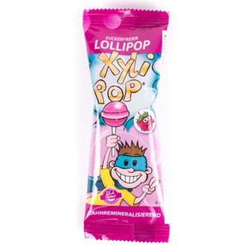 Acadea cu aroma de capsuni si Xilitol (fara zahar, gluten, lactoza) 6g - XyliPop