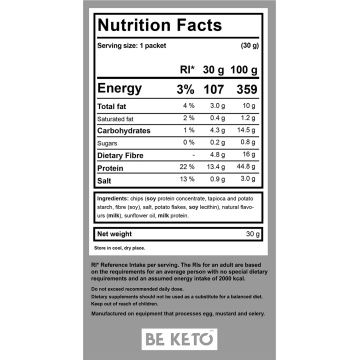 Chips KETO proteic Swiss Cheese & French Onion (fara zahar, fara gluten) 30g - BE KETO - Img 4