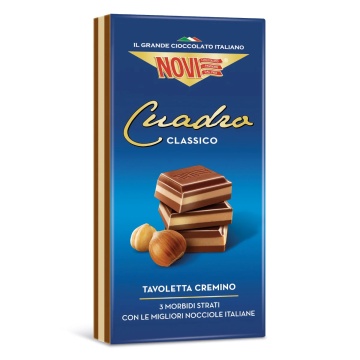 Ciocolata cu Lapte, Alune gianduia si umplutura de ALUNE DE PADURE (fara gluten) 110g - Novi