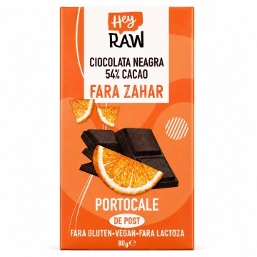 Ciocolata KETO neagra cu portocala (fara zahar, fara gluten, vegana) 80g - MILETE