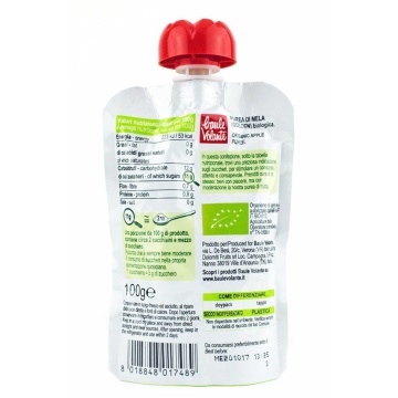ECO Piure de mere golden, fara gluten, fara zahar adaugat, Baule Volante 100g - Img 2