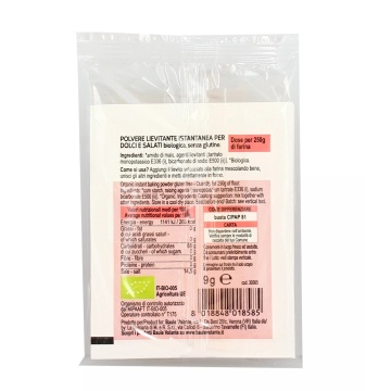 ECO Praf de copt pentru preparate dulci si sarate (2 plicuri x 9g), fara gluten, Baule Volante 18g - Img 2