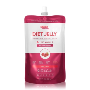 Jeleu Dietetic de Baut cu Konjac si ZMEURA (fara zahar, fara gluten, vegan, keto) 150g - BE KETO