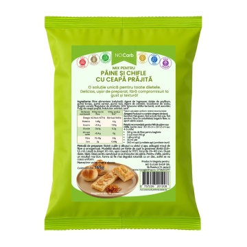 Mix pentru paine si chifle cu fulgi de ceapa (Lowcarb, fara Gluten, Keto) 165g - NoCarb