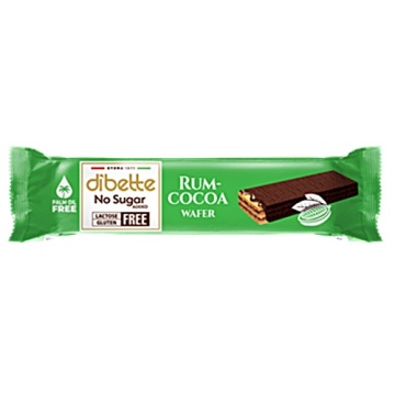 Napolitana glazurata cu crema de CACAO si ROM (fara zahar, gluten, lactoza) 26g - Dibette