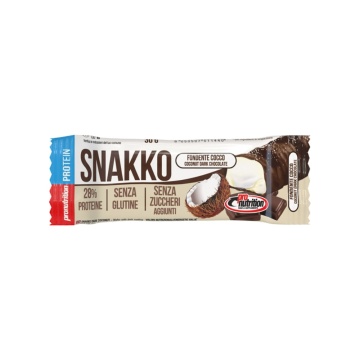 Baton de napolitana glazurat, umplut cu Ciocolata Alba cu COCOS (fara zahar, fara gluten) 30g - Pro Nutrition