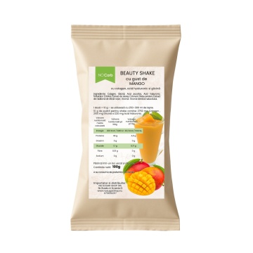 Beauty shake cu Colagen, acid hialuronic si gust de MANGO (fara zahar, low carb) 100g - NoCarb