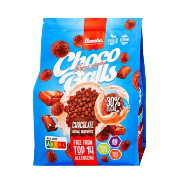 Bilute de cereale cu ciocolata (fara gluten, fara lactoza, vegane) 300g - Bonabo