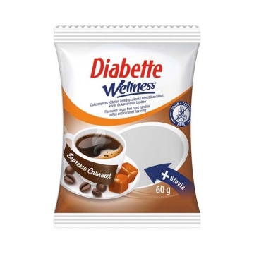 Bomboane cu aroma de Espresso Caramel cu Stevia (fara zahar, fara gluten) 60g - Dibette
