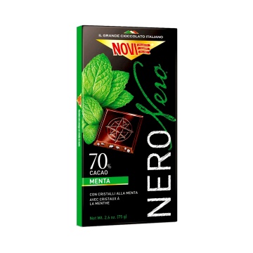 Ciocolata neagra cu 70% cacao si menta (fara gluten) 75g - Novi