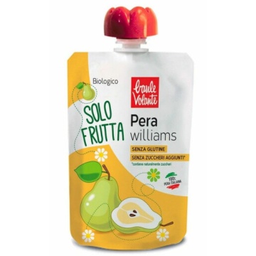 ECO Piure de pere williams, fara gluten, fara zahar adaugat, Baule Volante 100g