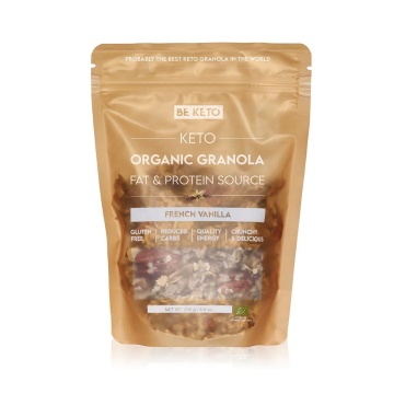Granola KETO BIO French Vanilla (fara zahar, fara gluten) 250g - BE KETO
