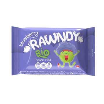 Gustare BIO cu Afine si Cacao (fara zahar, fara gluten, vegana) 26g - RAWNDY