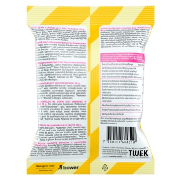 Jeleuri SOUR SUPREME cu aroma de GRAPEFRUIT, COLA si FRUCTUL PASIUNII cu ANANAS cu Stevia, (fara zahar, fara gluten) 80g - TWEEK - Img 2